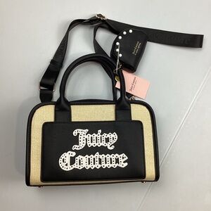 NEW! Juicy Couture Black and Cream Cross Body Bag Purse